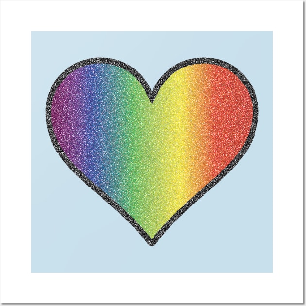 Stipple Rainbow Heart Wall Art by slice_of_pizzo